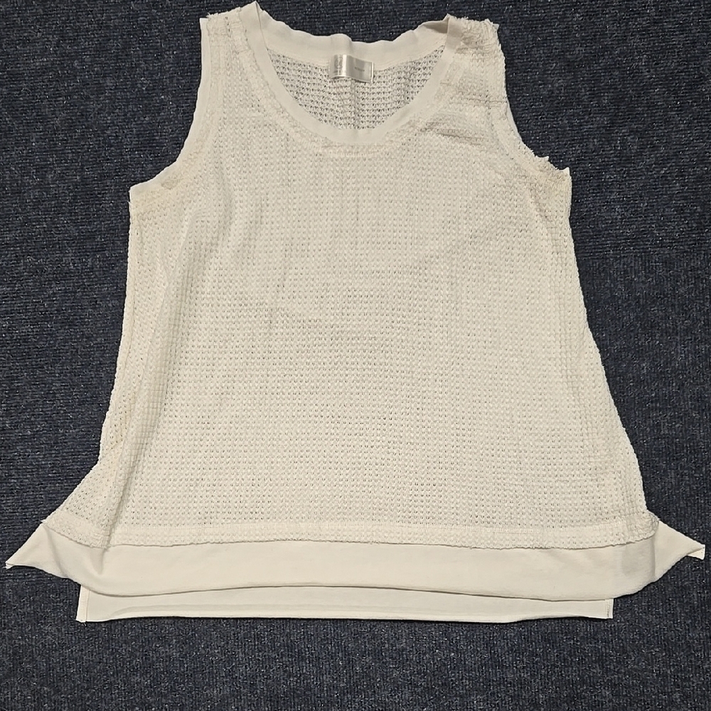 White Tank Top with Sleeveless Design and Relaxed Fit